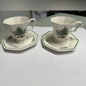 Nikko Christmas Time Teacup and Saucer Set (2)